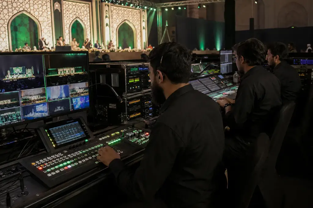 Technical control position during a live programme